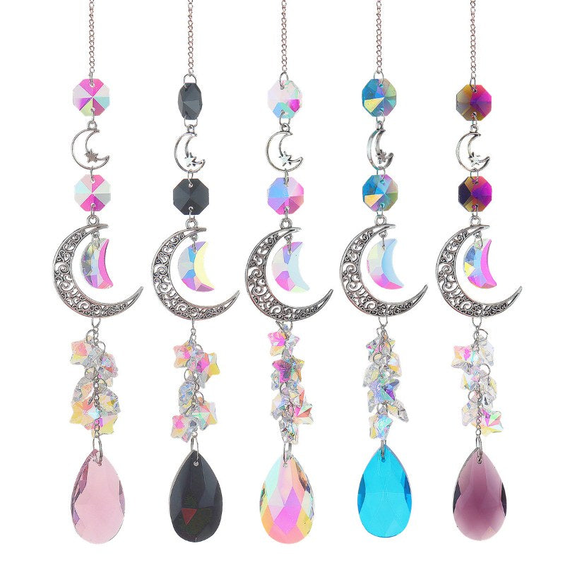 3+ Moon Star Crystal Suncatcher Hangings