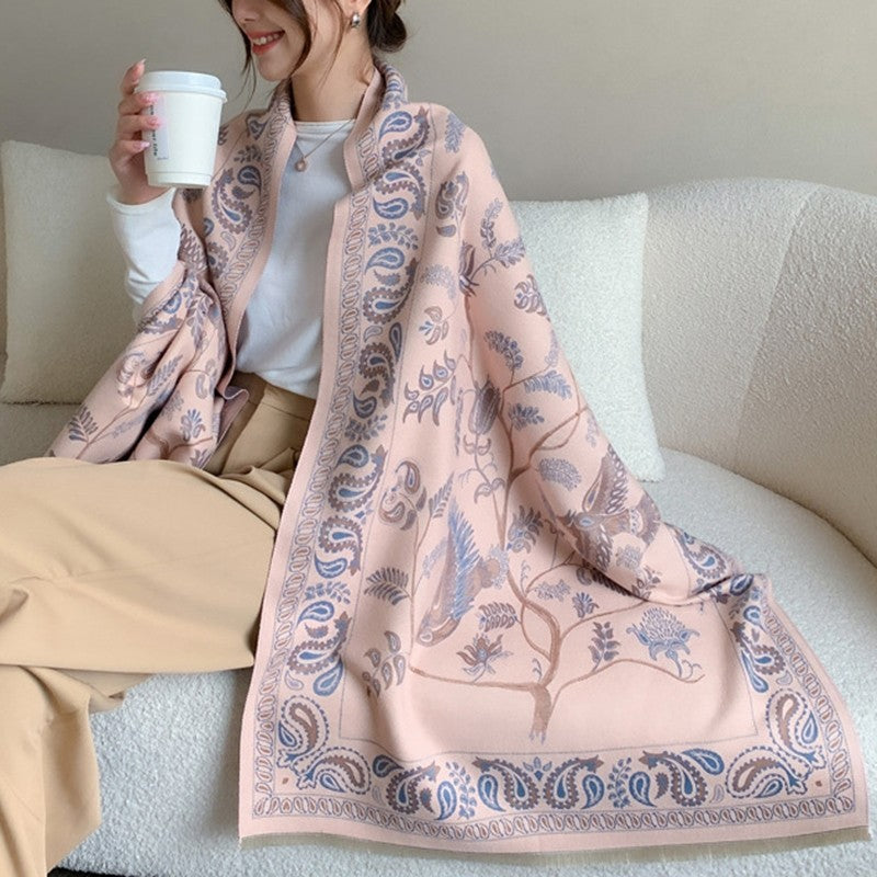 Bird Paisley Printed Women's Scarf