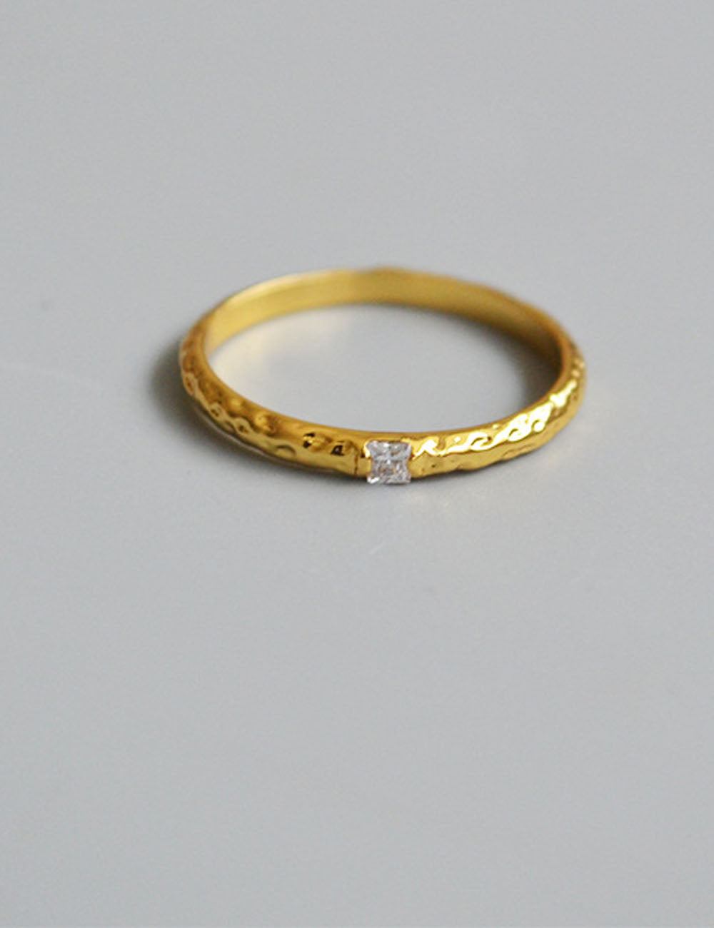 Vintage Gold Plated Rhinestone Thin Ring