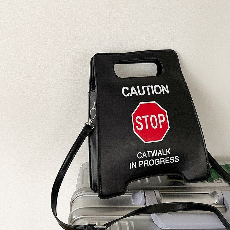 Creative Warning Sign Handle Bag