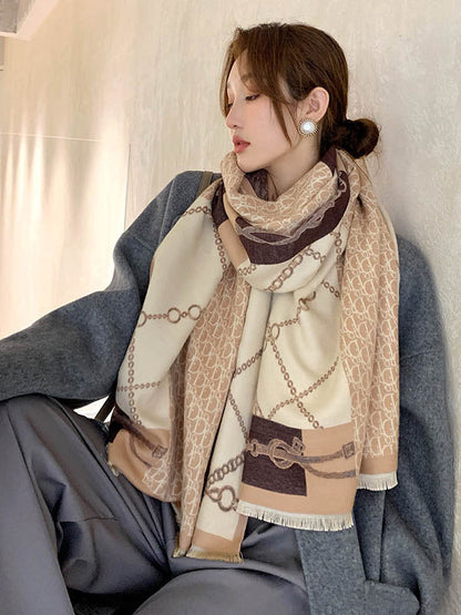 Imitation Cashmere Printed Double-Side Shawl Scarf