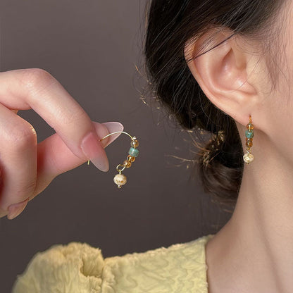 Vintage Handmade Glass Bead Dangle Earrings