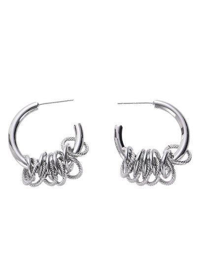 Simple C Circle Crossover Earrings