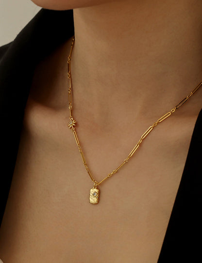 Vintage  Diamond Square Necklace