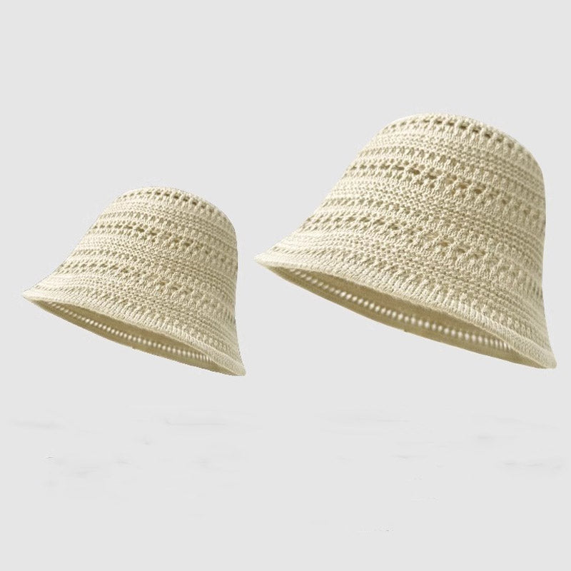 Solid Color Hollow Out Knitted Fisherman Hat