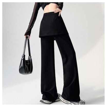 Elastic Waist Split Hem Casual Pants