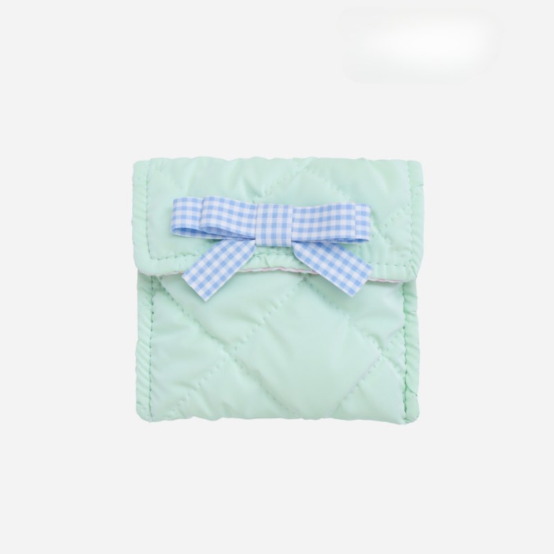 Candy Color Bow Decor Makeup Bag