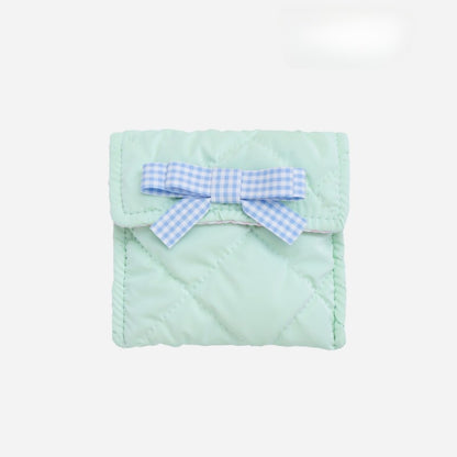 Candy Color Bow Decor Makeup Bag