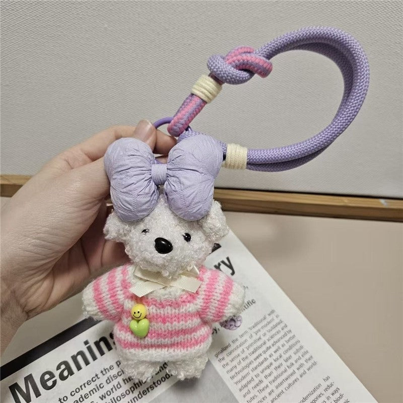 Cute Teddy Bear Keychain With Water Bottle Holder