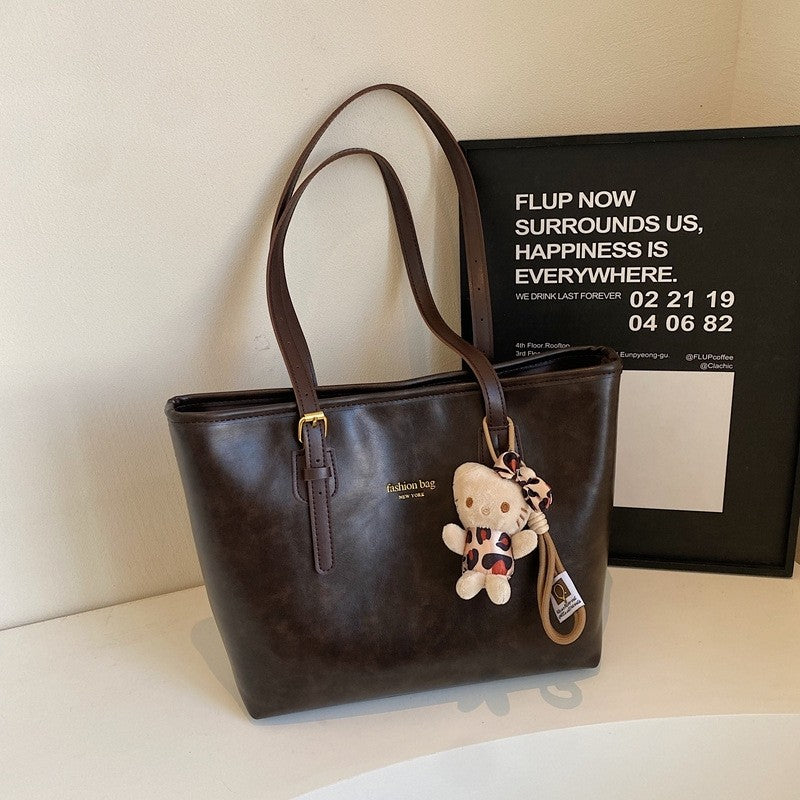 Vintage Crossbody Satchel With Charm