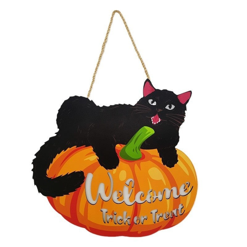 Pumpkin Black Cat Light Wall Decor Painting