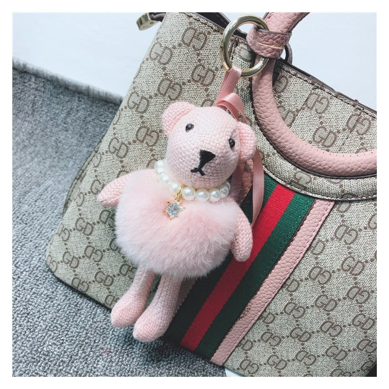 Cute Plush Knit Bear Keychain Pendant