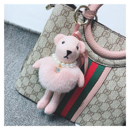 Cute Plush Knit Bear Keychain Pendant