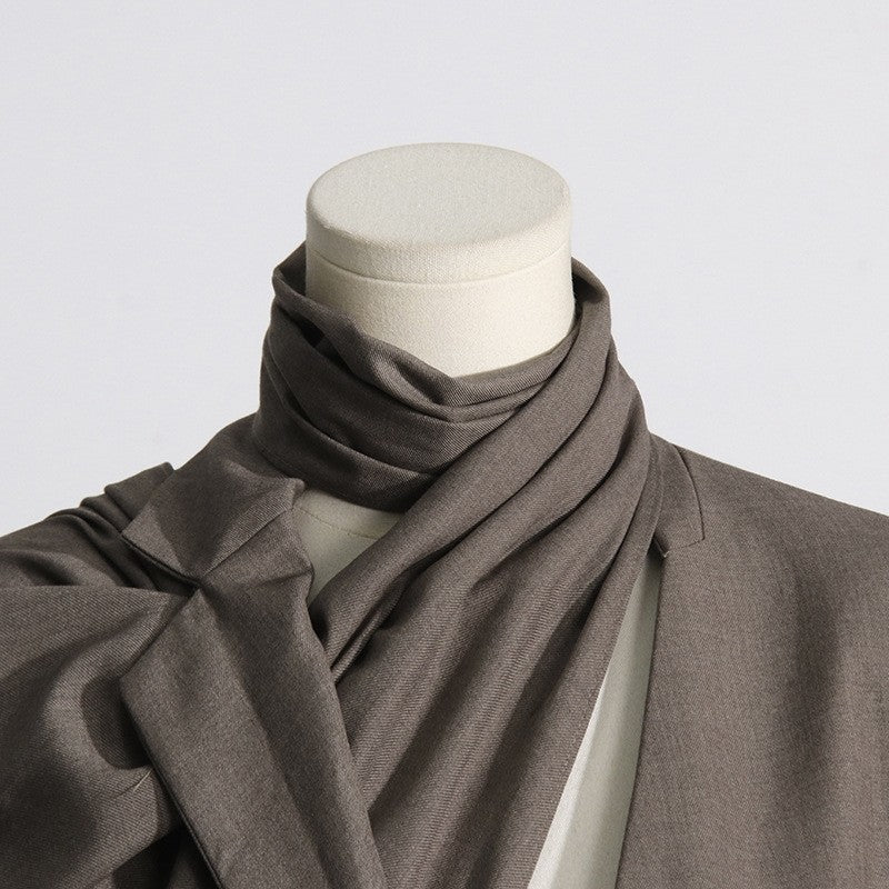 Solid Color Long Sleeve Lapel Hollow Blazer Outerwear