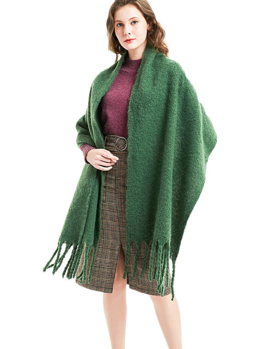 Solid Color Tassel Soft Scarves