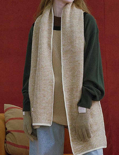 Simple Cozy Wool Blend Knit Winter Scarf