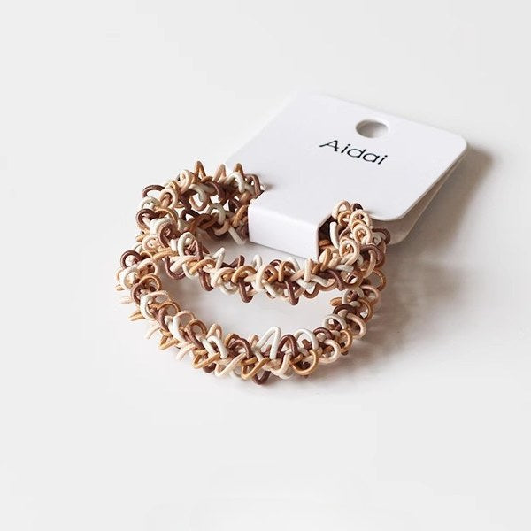 Colorful Woven Simple 2PCS  Hair Ties