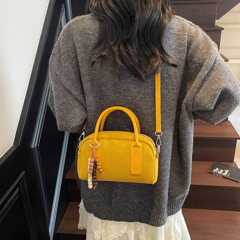 Vintage Crossbody Satchel With Charm