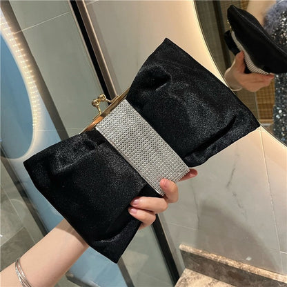 Rhinestone Bow Evening Clutch