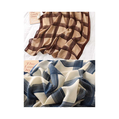 Plaid Stylish Sun-Proof Silk Scarf