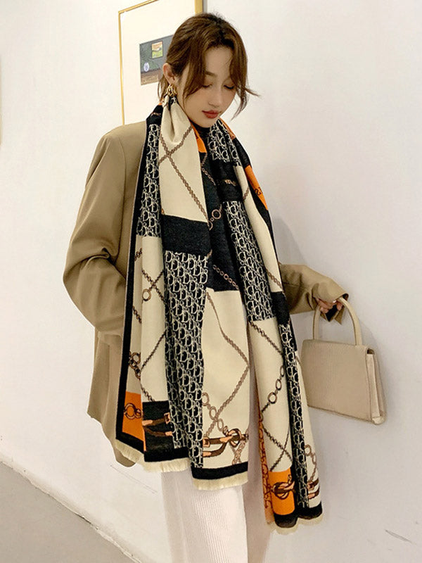 Imitation Cashmere Printed Double-Side Shawl Scarf