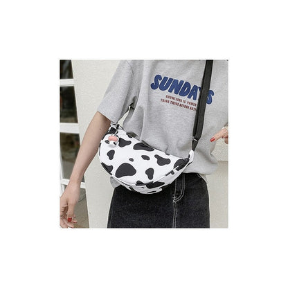 Cow Printed Crossbdody Dumpling Bag