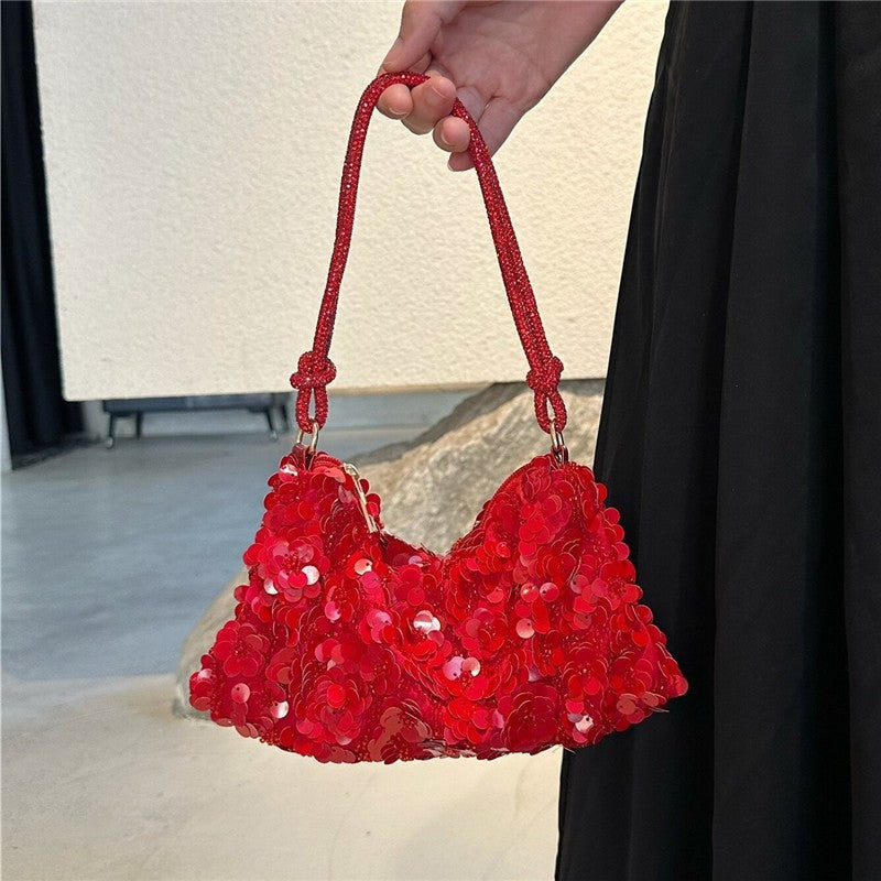 Solid Glitter Evening Clutch