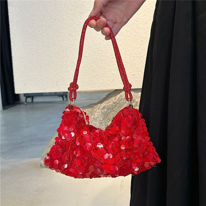 Solid Glitter Evening Clutch