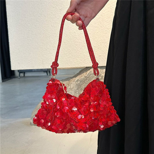 Solid Glitter Evening Clutch