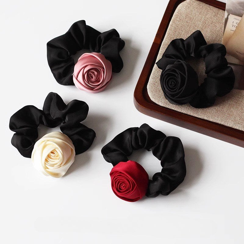 Sweet Rose Color Block Hair Ties