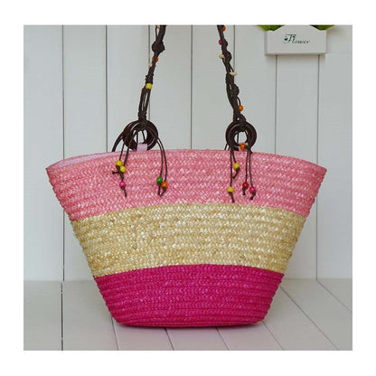 Bucket Shaped Straw Woven Bag