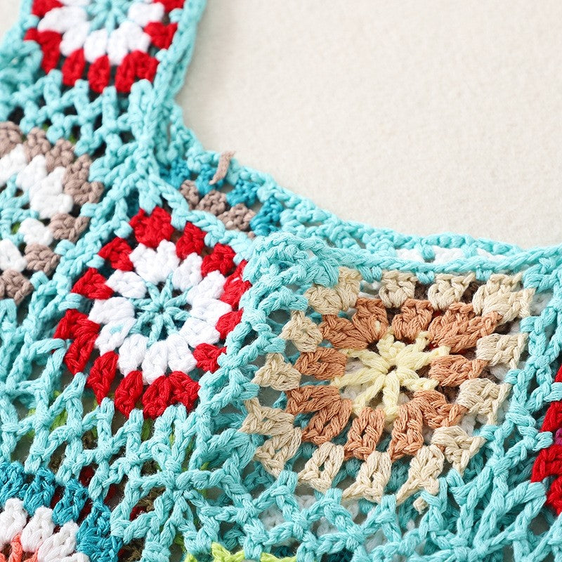 Crochet Knitted Flower Casual Handbag