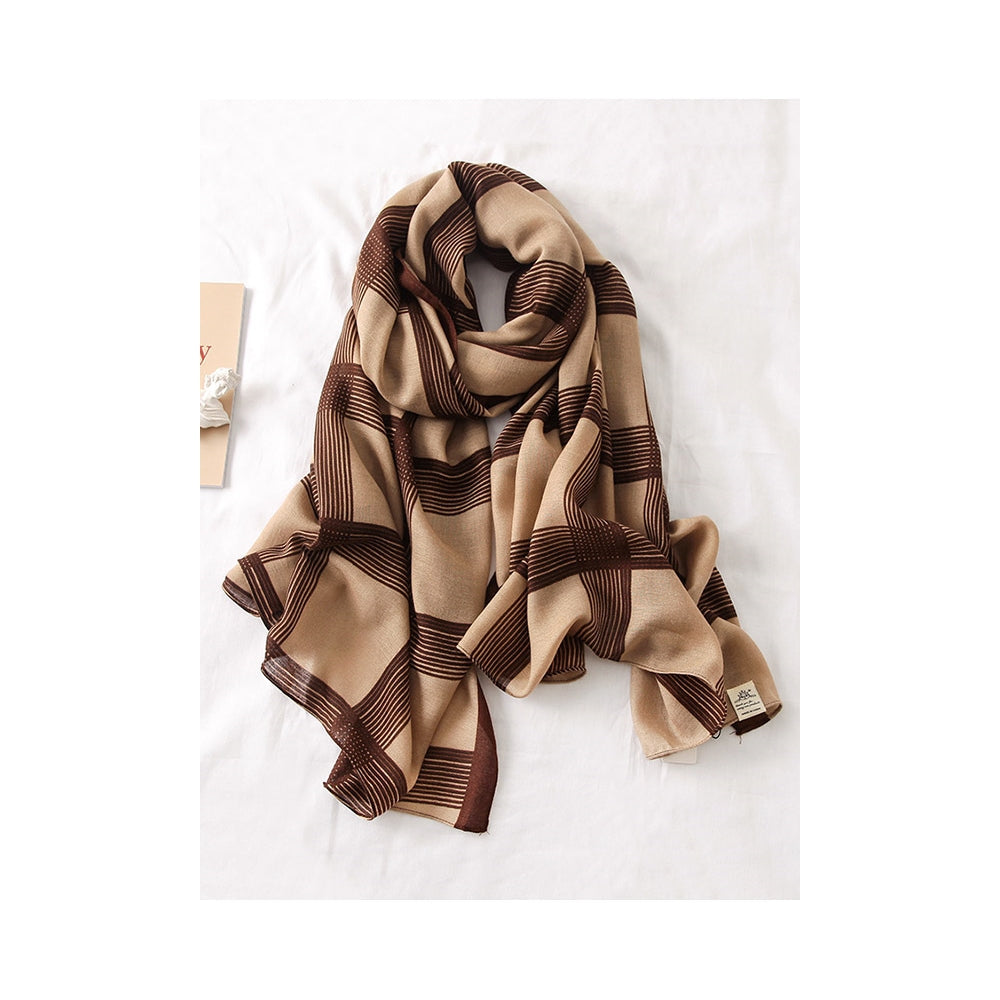 Plaid Stylish Sun-Proof Silk Scarf