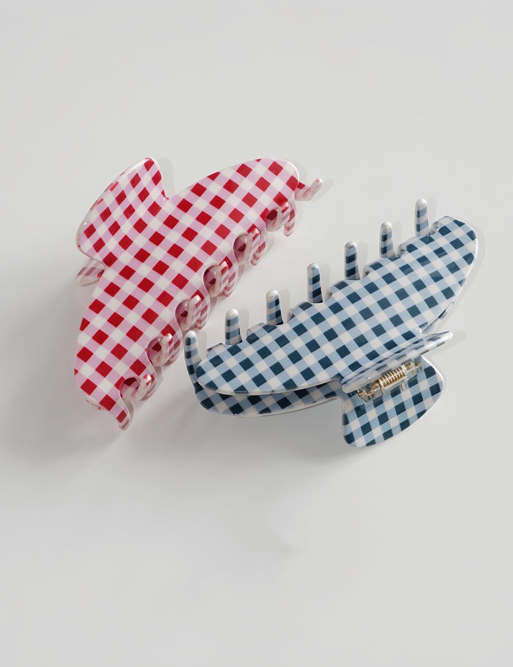 Simple Plaid Acetate Hair Claws