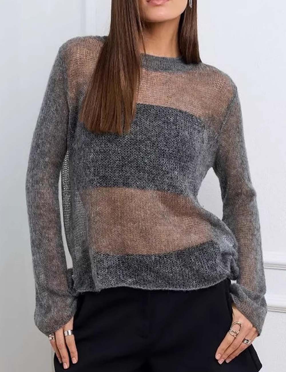 Casual Solid Color Hollow Out Knit Cover-Up