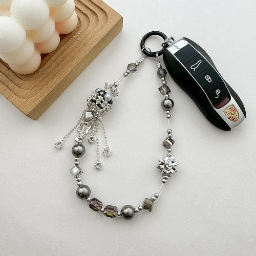 Minimalist Crystal Tassel Keychain Bag Charm