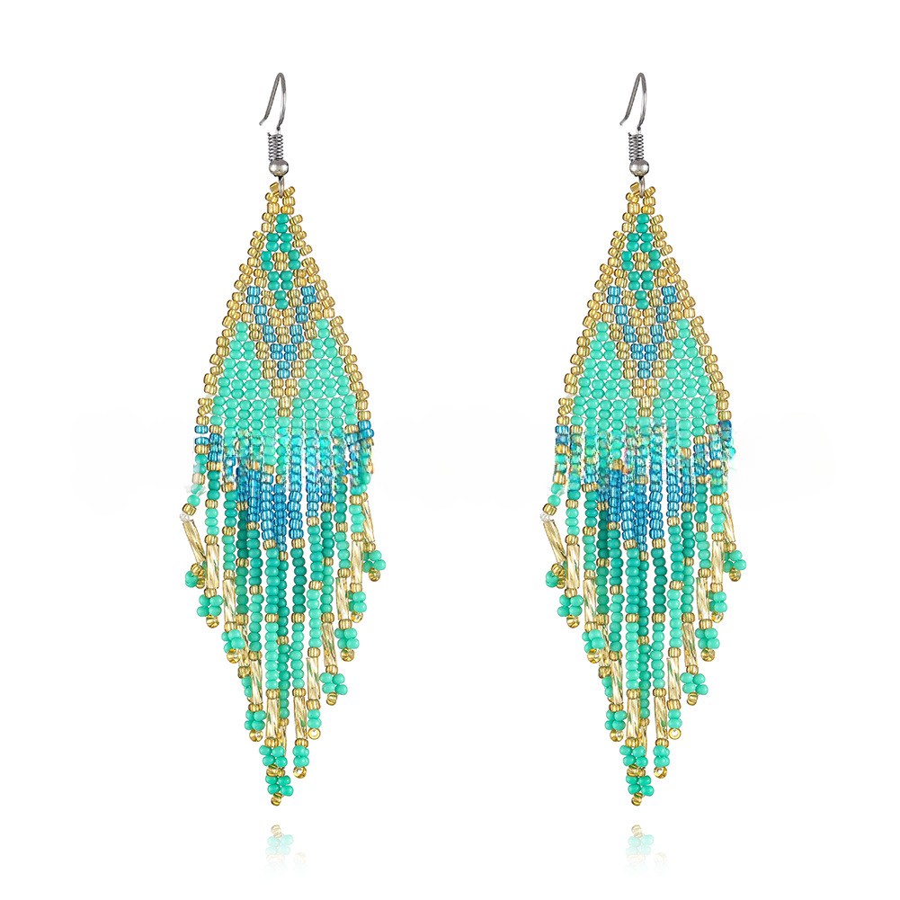Colorful Tassel Elegant Beads Long Earrings