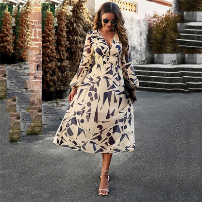 Bohemian Resort Casual Printed Long Skirt