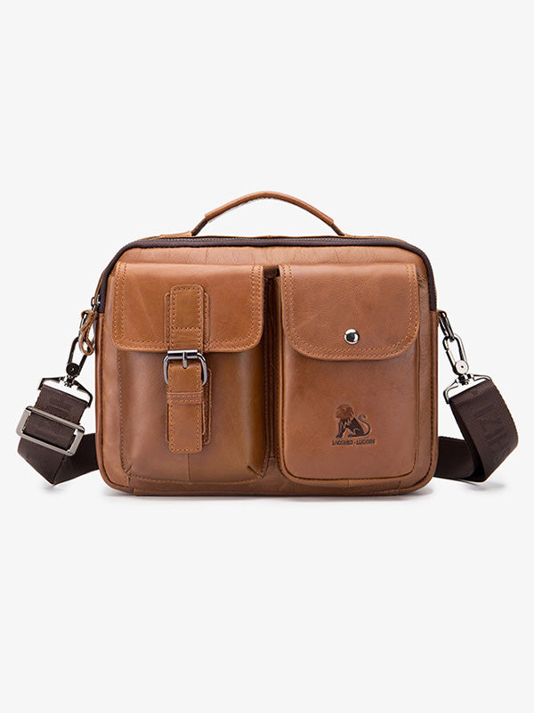 Leather Handbag Business Briefcase Crossbody Shoulder Bag