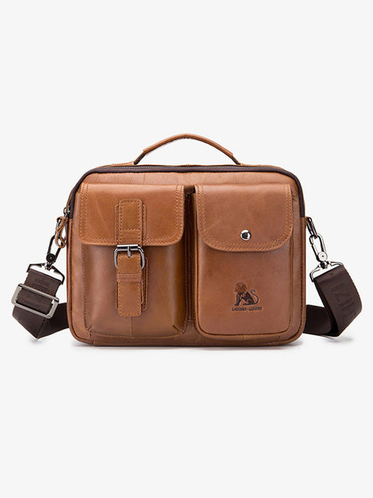 Leather Handbag Business Briefcase Crossbody Shoulder Bag