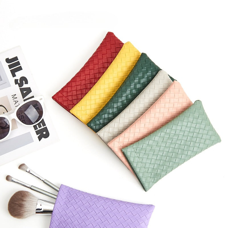 Solid Color Squeeze Top Eyeglass Pouch