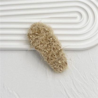 Solid Color Plush Hair Clips