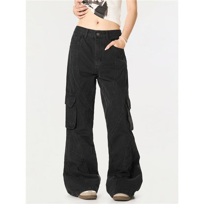 Washed Distressed Flared Skinny Jeans