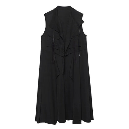 Solid Color Sleeveless Casual Loose Thin Long Vest