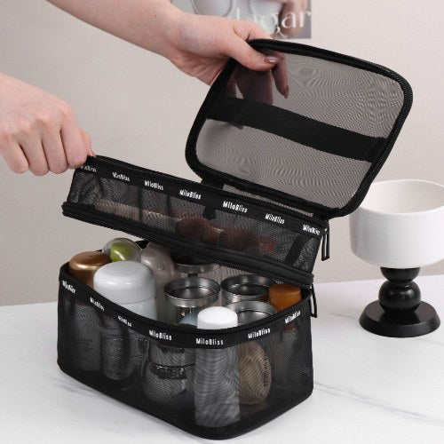 Black Letter Portable Make Up Bags