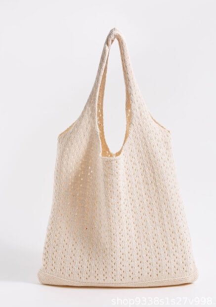 Vintage Knitted Tote Shopping Bag