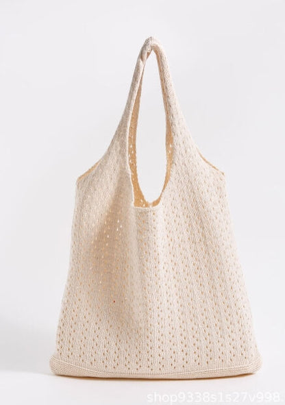Vintage Knitted Tote Shopping Bag