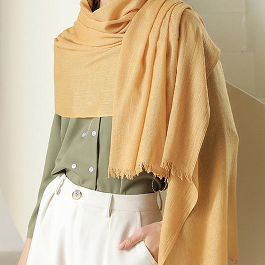 Solid Color Cotton And Linen Summer Thin Scarf