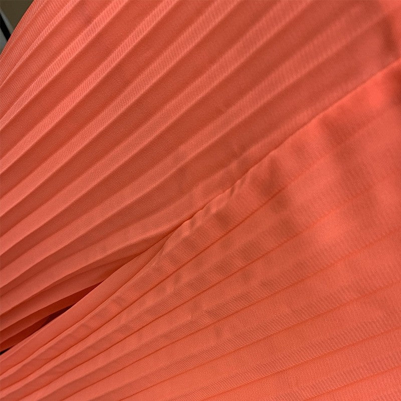 Solid Color Pressed Pleated Long Wide Leg Pants