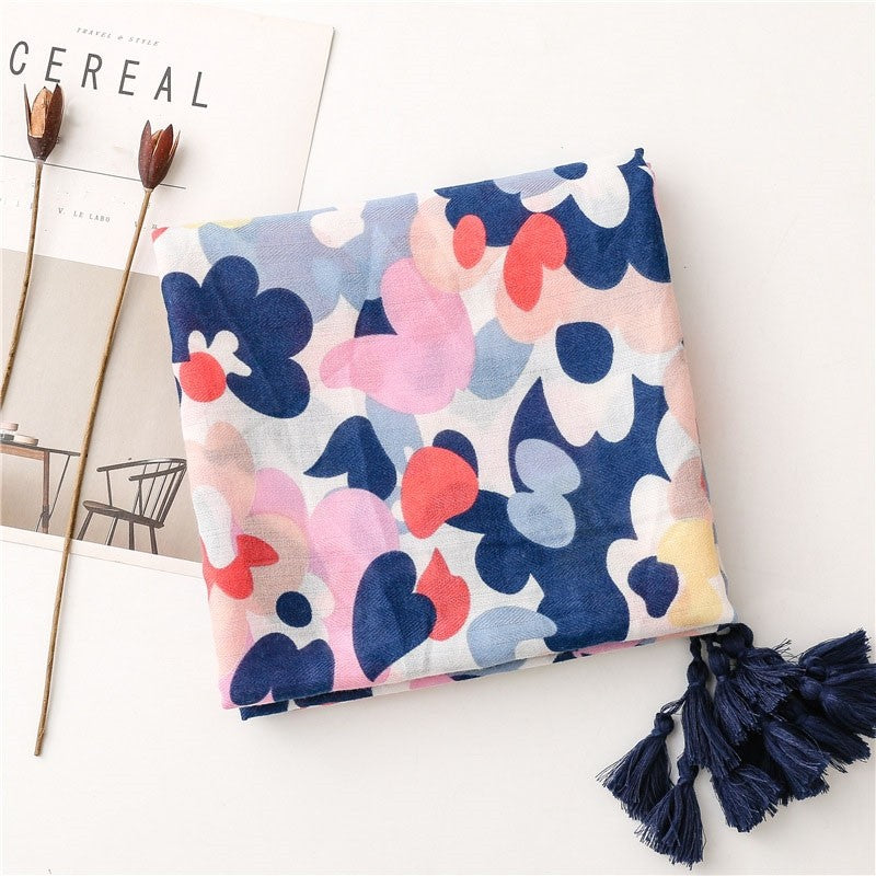 Fashion Camouflage Print Fringed Scarf